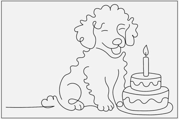 A Birthday Poodle Graphic for Illustrating Local Brands