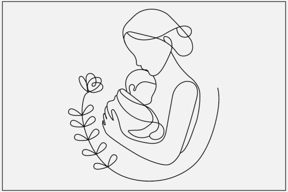 A Cozy Mother and Baby SVG for Crafters and Illustrations