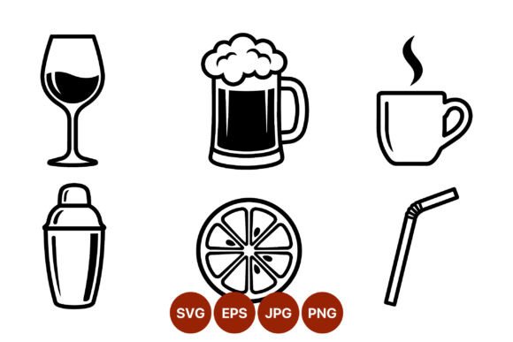 A Designer's Look at Cocktail and Beverage Line Art