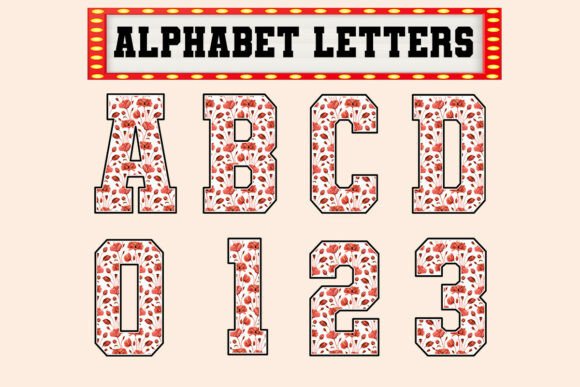 A Red Flower Valentine Alphabet Set: Versatile Graphics for Content