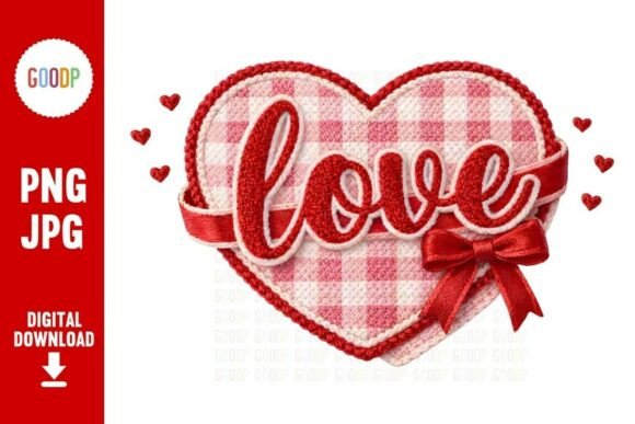 An Illustrator's Review: Love Heart Gingham Chenille Patch PNG
