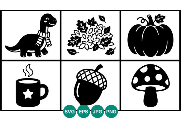 Black & White Autumn Graphics for Small Business Branding