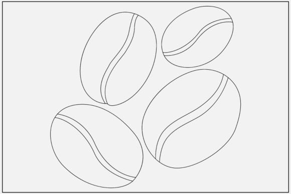 Coffee Beans Line Art for Marketing Graphics & Illustrations