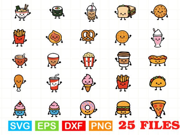 Kawaii Food Icons: A Designer's Stitched Perspective