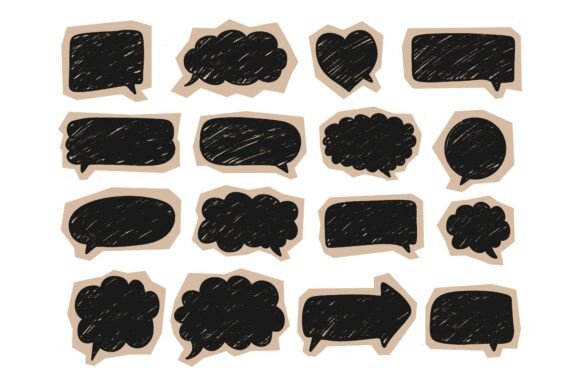 Scrapbook Speech Bubbles for Creative Graphics