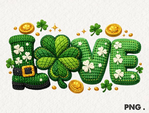 St Patrick’s Day LOVE Faux Yarn PNG: A Graphics Review